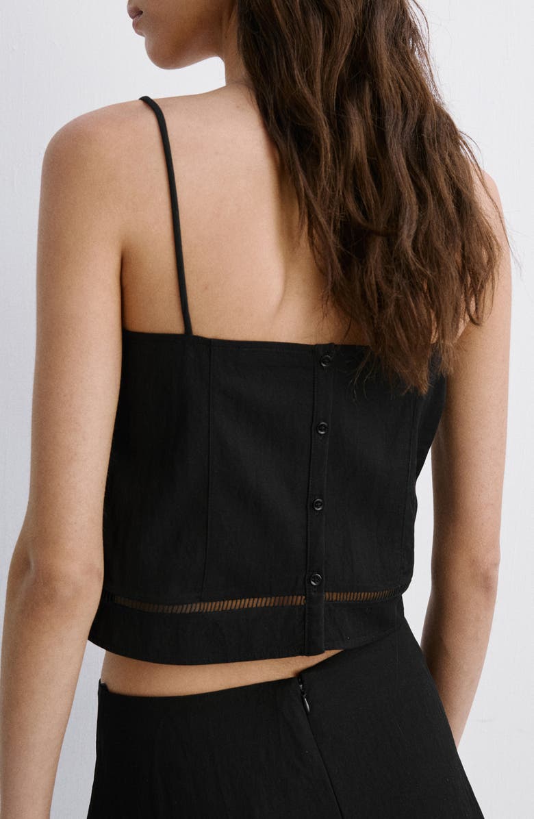 MANGO Cutwork Trim Crop Top, Alternate, color,