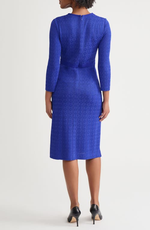Ming Wang Chain Embellished Sheath Dress In Blue