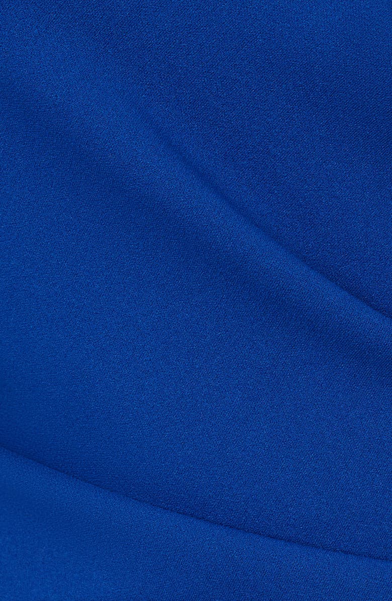 Adrianna Papell Pleated Imitation Pearl Trim Crepe Sheath Dress, Alternate, color,