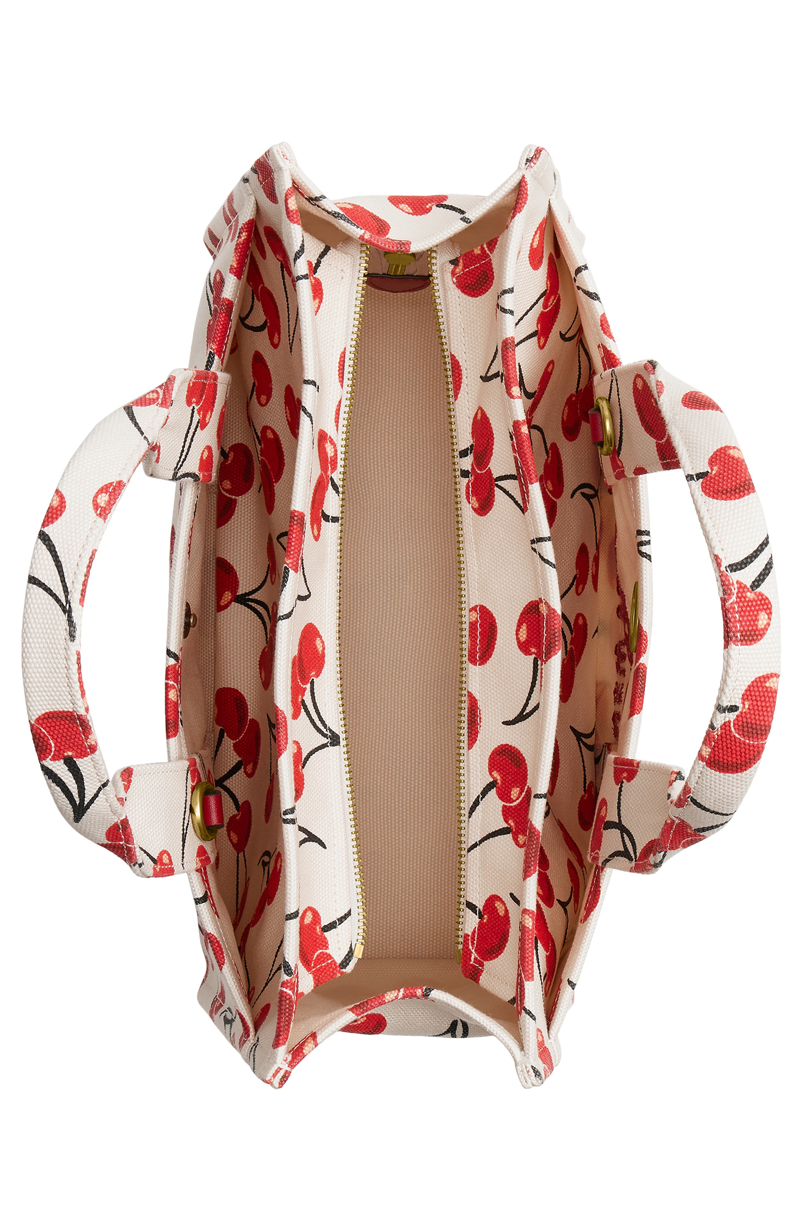 COACH Cherry Print Canvas Cargo Tote, Alternate, color, 