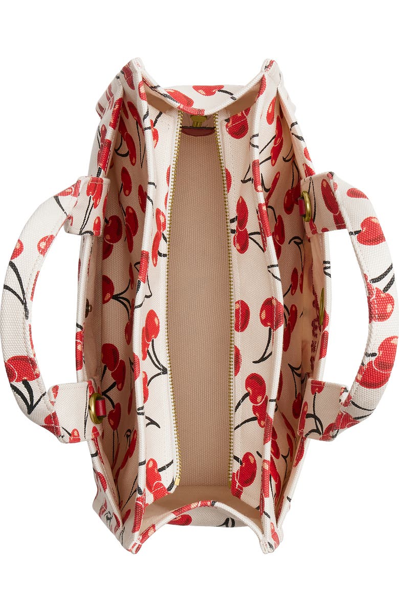 COACH Cherry Print Canvas Cargo Tote, Alternate, color,