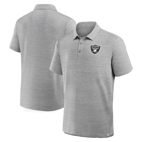 Men's Fanatics Heather Gray Las Vegas Raiders Clutch Polo