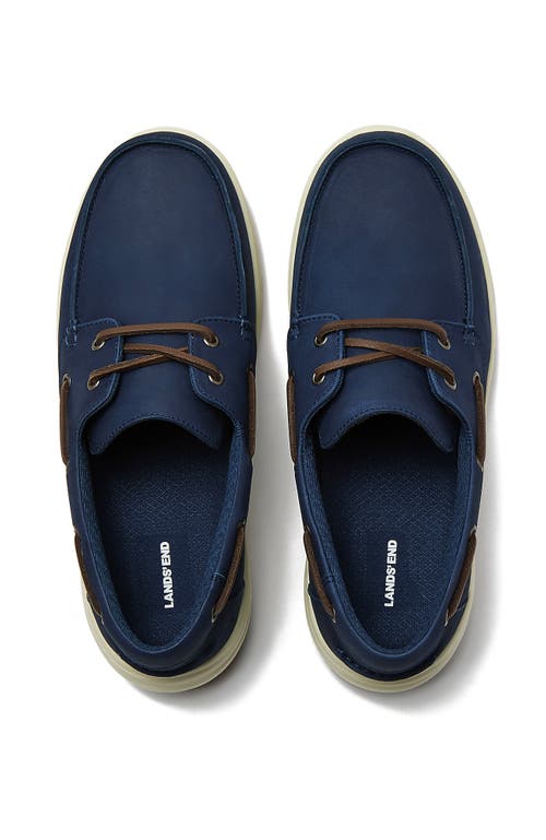 Lands' End Comfort Leather Slip On Boat Shoes In Tide Pool