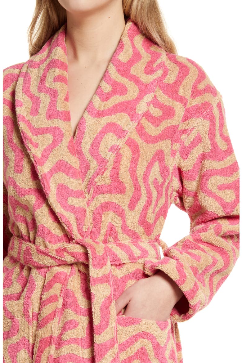 Spiral Cotton Terry Robe, Alternate, color, MULTI