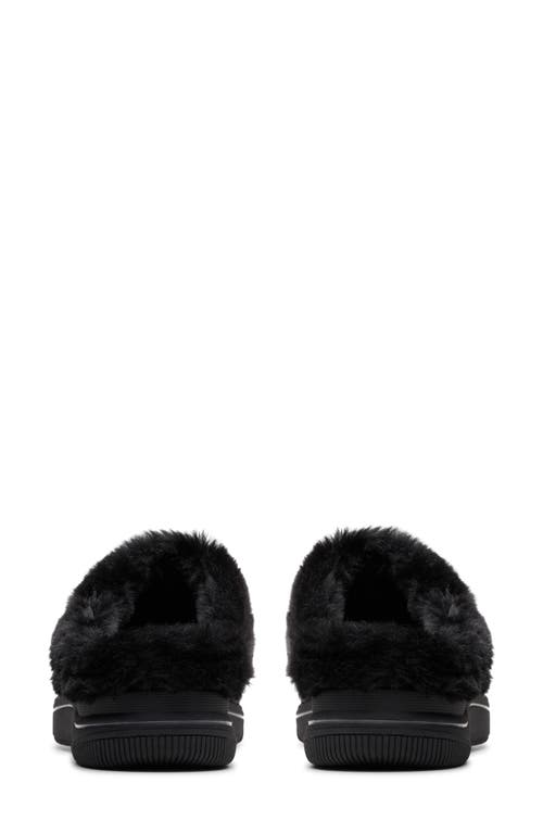 Clarks ® Breeze Willow Faux Fur Trim Slipper In Black