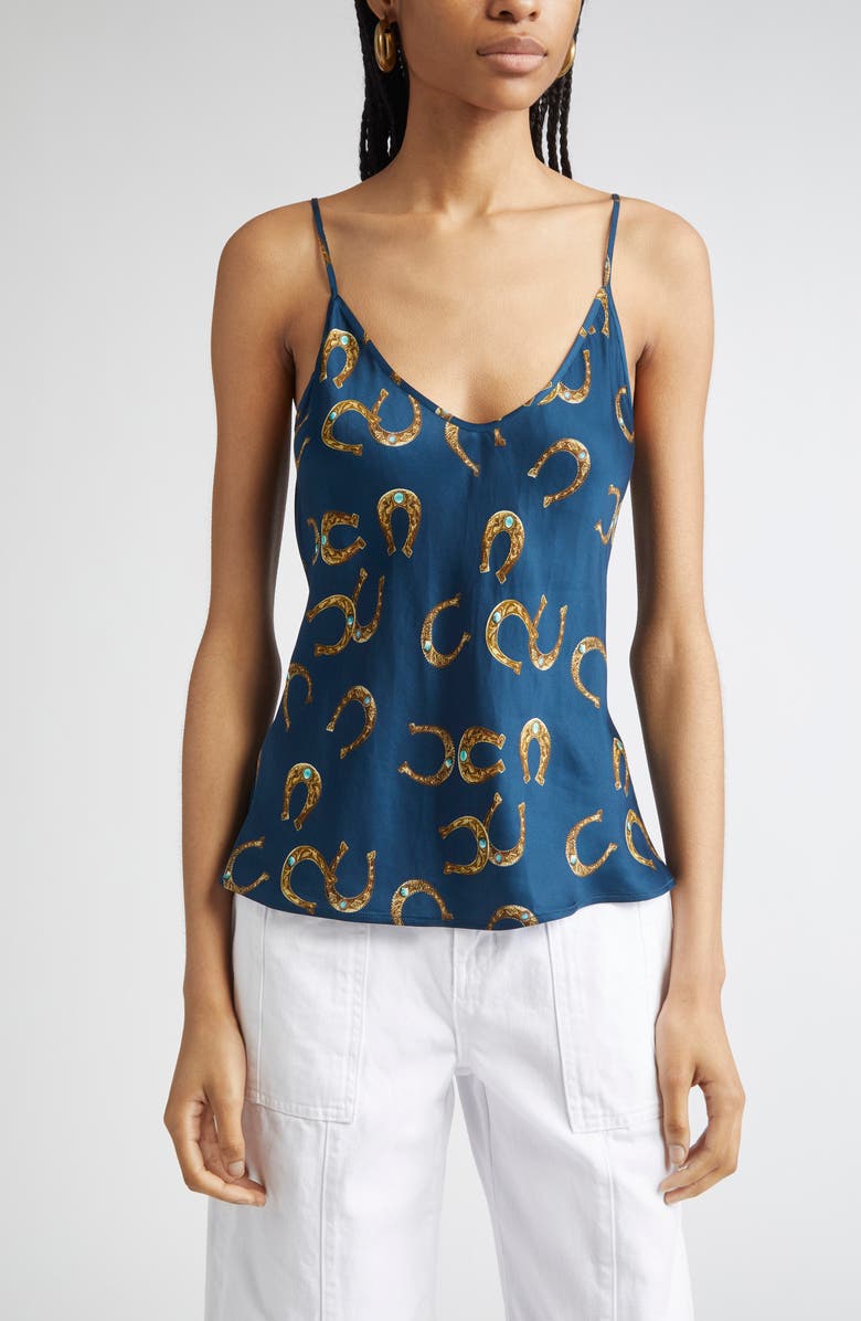 L'AGENCE Lexi Horseshoe Satin Camisole, Main, color,
