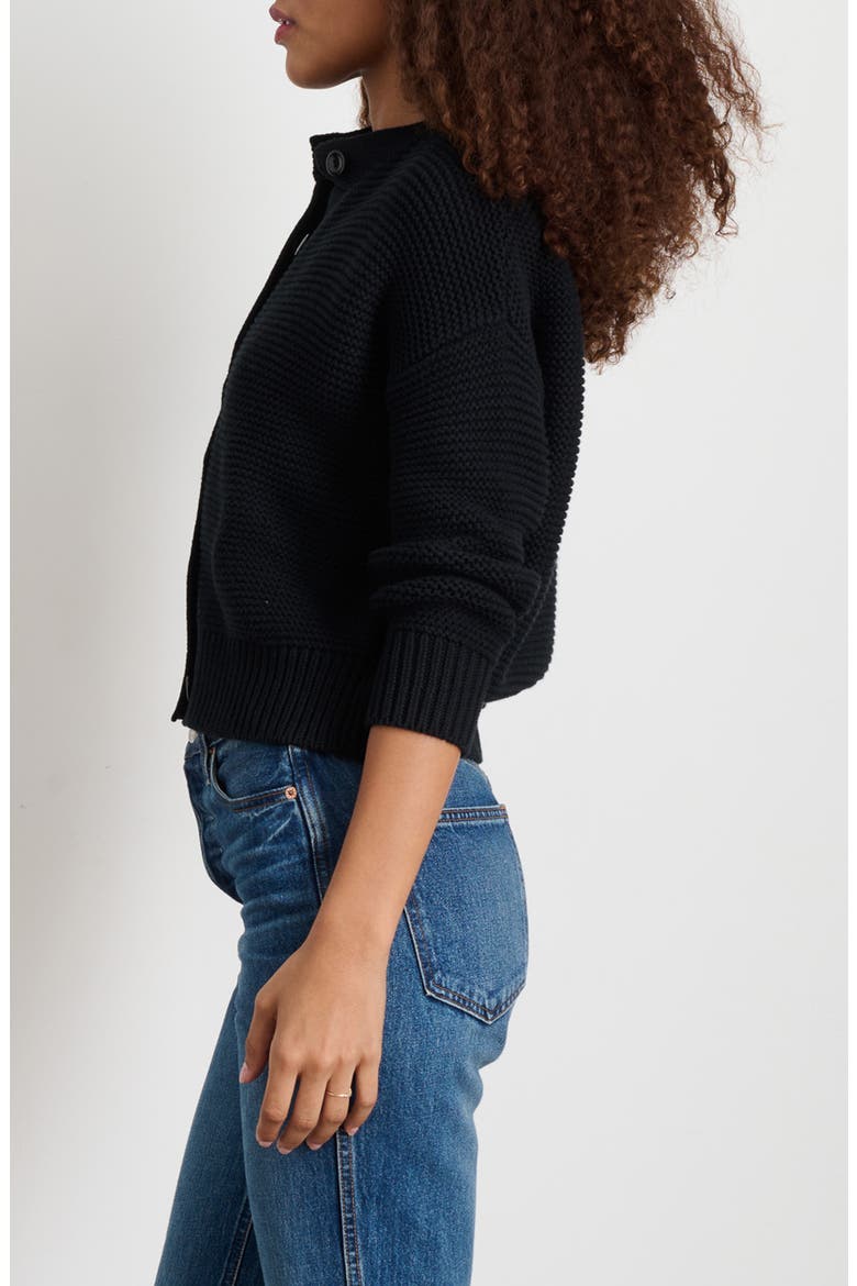 Chunky Cotton Cardigan, Alternate, color, BLACK