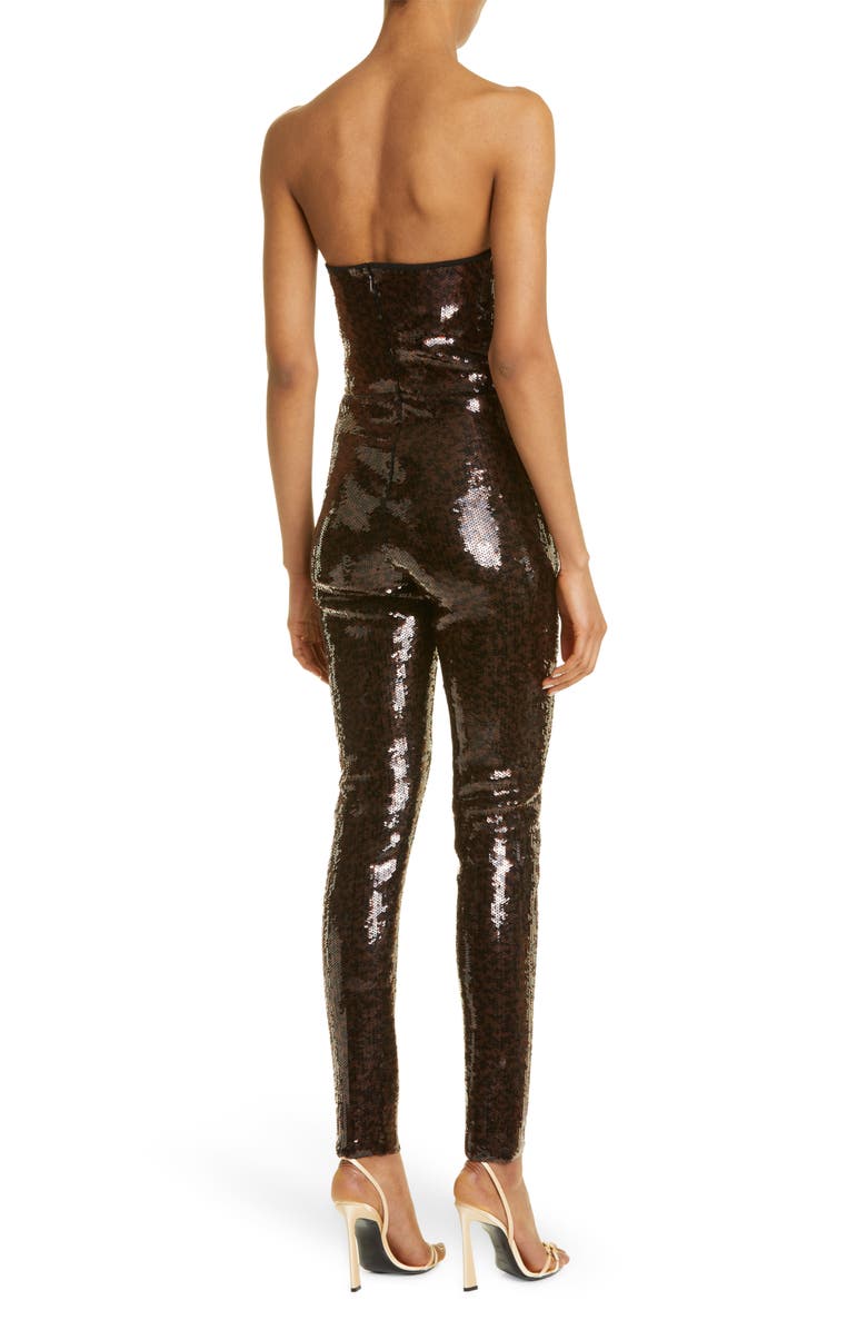 Yves Saint Laurent Sequin Strapless Jumpsuit, Alternate, color,