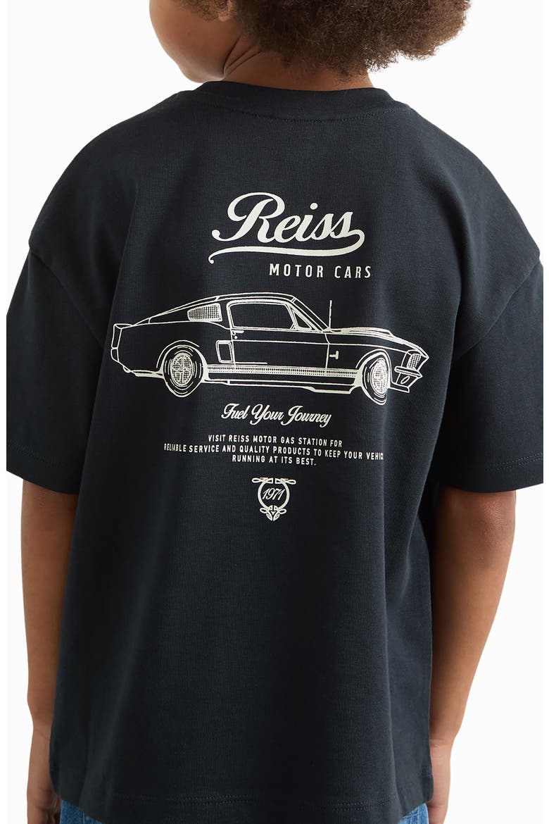 Kids' Russell Cotton Graphic T-Shirt, Alternate, color, WASHED BLUE/ WHITE