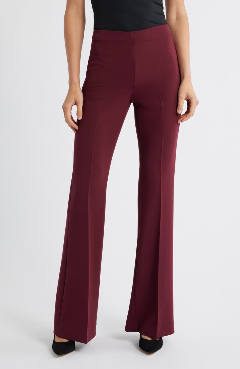 Theory 'Demitria - Admiral Crepe' Flare Leg Pants, Main, color, Grenache