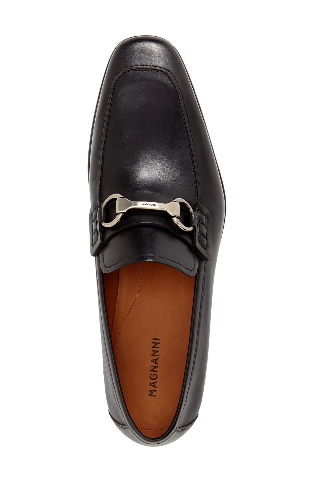 Magnanni Rafa II Apron Toe Bit Loafer, Alternate, color, Black Leather