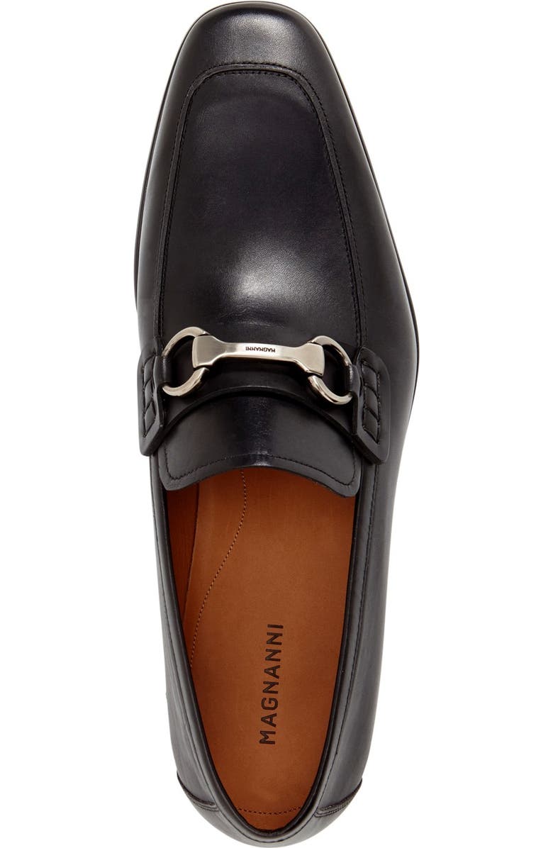 Magnanni Rafa II Apron Toe Bit Loafer, Alternate, color, Black Leather