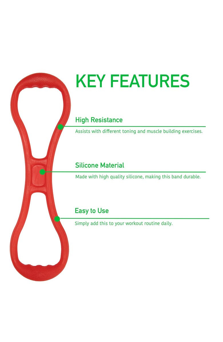 MIND READER 8 Shape Chest Expander Rubber Resistance Band, Alternate, color,