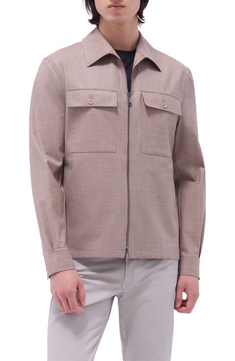 Stretch Wool Zip Shirt Jacket