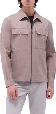 Bugatchi Stretch Wool Zip Shirt Jacket