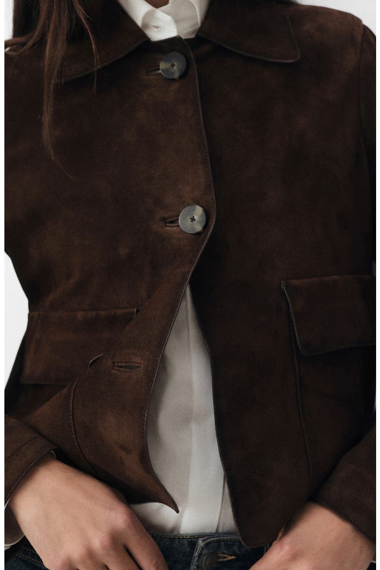Selection Suede Button-Up Jacket, Alternate, color, BROWN
