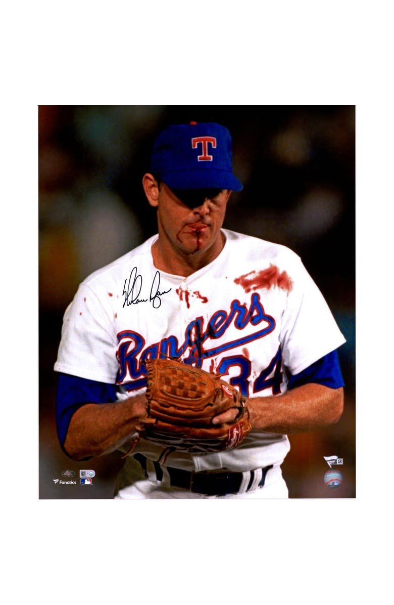 FANATICS AUTHENTIC Nolan Ryan Texas Rangers Autographed 16" x 20" Bloody Lip Photograph, Main, color, 