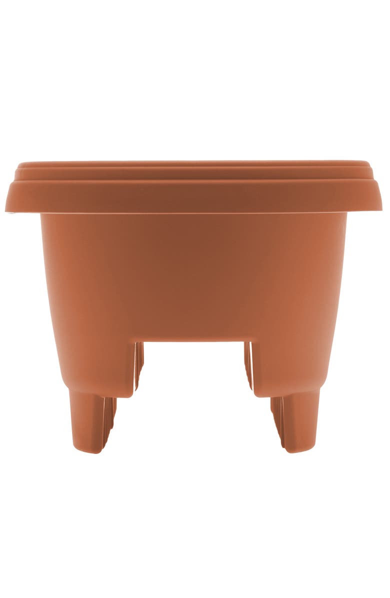 Bloem 12" Modica Deck Rail Round Planter, Terra Cotta, Main, color, Brown