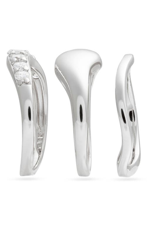 Nordstrom Set Of 3 Sculpted Rings In Metallic
