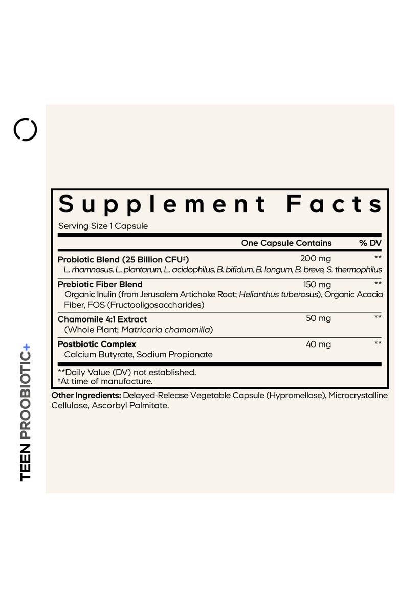 Teen Probiotic+ 30ct, Alternate, color, White