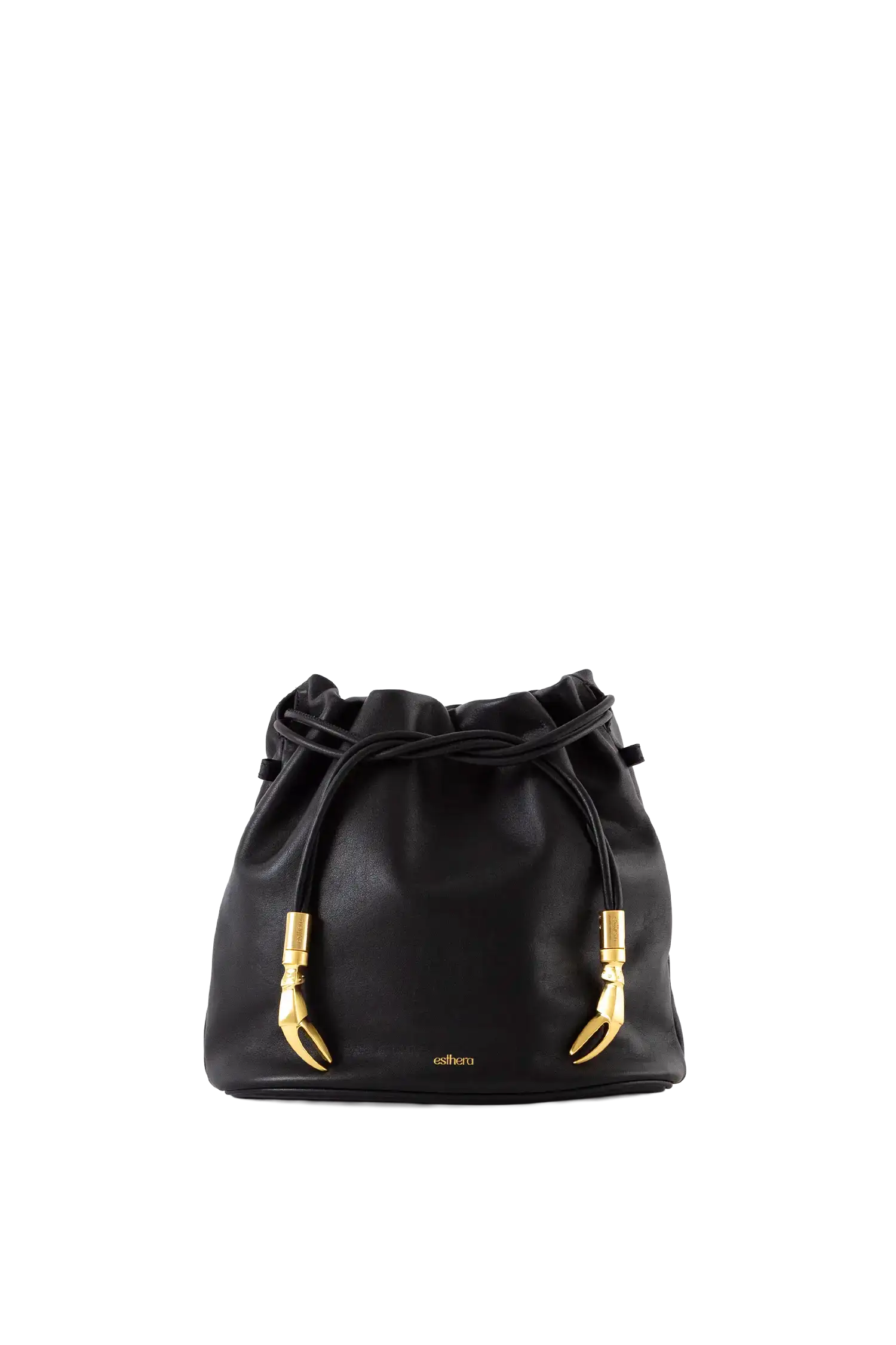 Leather Pouch Bag with Crab Claw, Main, color, Black