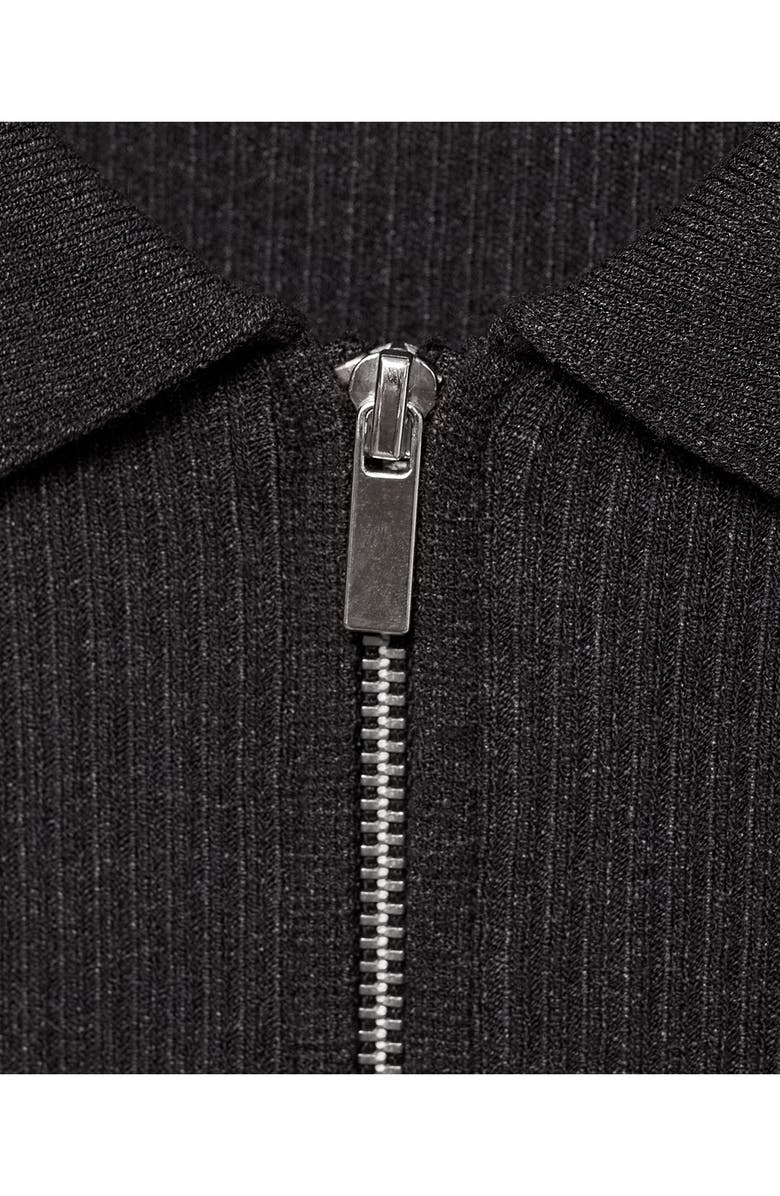 MANGO Zip Cardigan Sweater, Alternate, color, Dark Grey