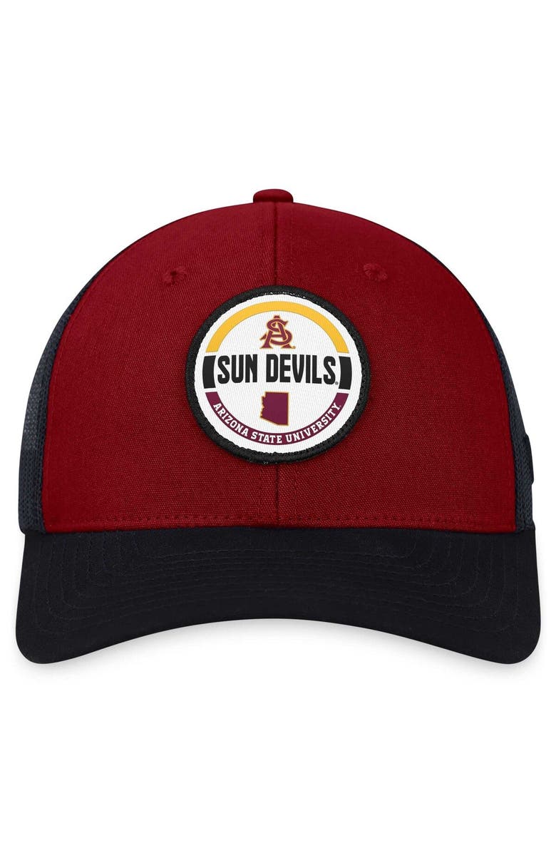 TOP OF THE WORLD Men's Top of the World Maroon Arizona State Sun Devils Trey Trucker Adjustable Hat, Alternate, color, 