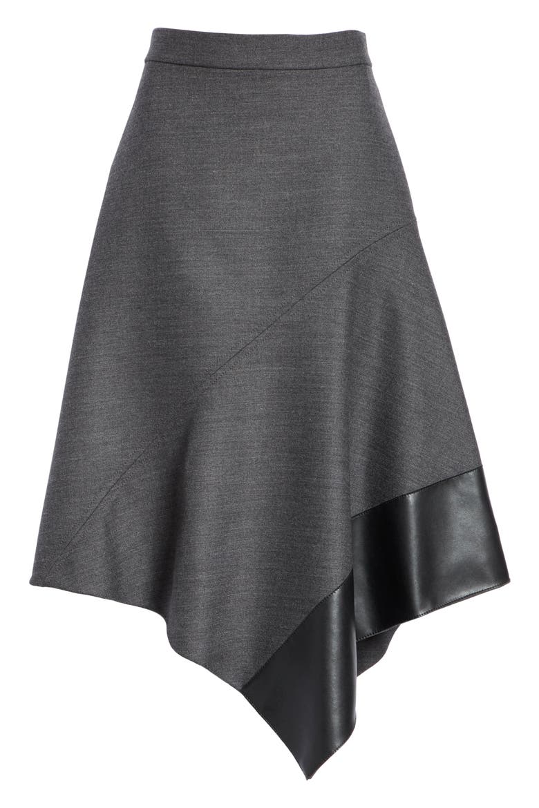 Vadelina Asymmetrical Flare Skirt, Alternate, color, ANTHRACITE MELANGE