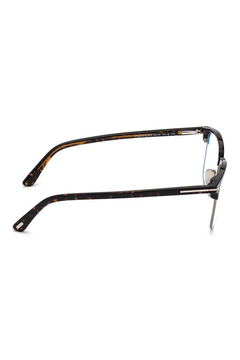 54mm Blue Light Blocking Glasses & Clip-On Sunglasses, Alternate, color, DARK HAVANA/ GUNMETAL/ TEAL