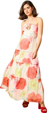 Oasis Rosette Detail Halterneck Midi Dress