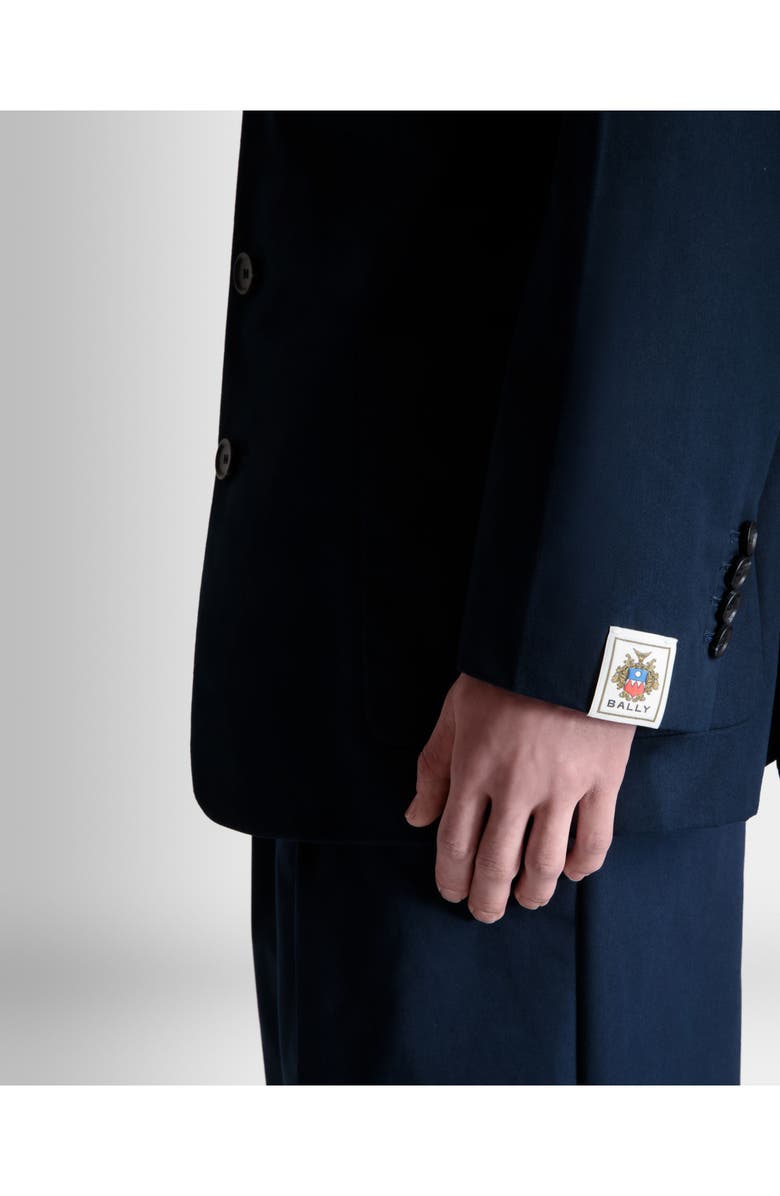 Bally Blazer in Cotton Blend, Alternate, color, Blue