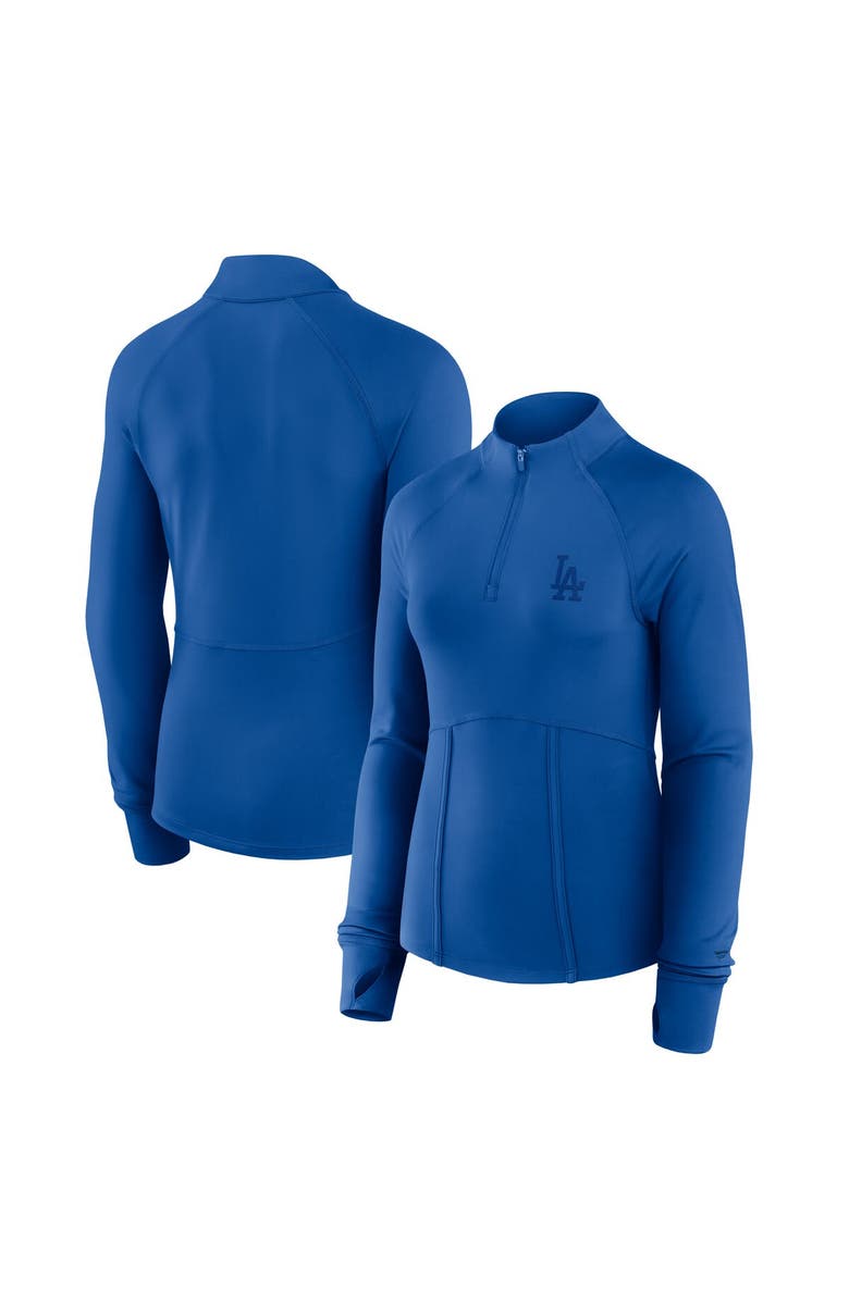 FANATICS Women's Fanatics Royal Los Angeles Dodgers Elements Raglan Tri-Blend Quarter-Zip Top, Main, color, Royal
