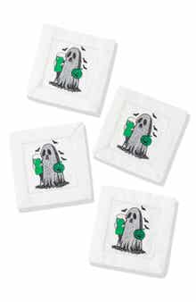 Boo-Zy Brew Embroidered Linen Cocktail Napkins