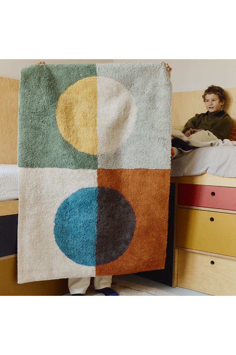 Washable Rug Illusion Lens, Alternate, color, Green, Blue, Orange, Beige