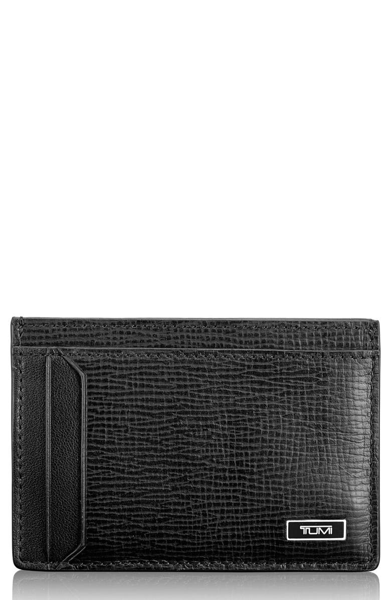 TUMI Monaco Leather Money Clip Card Case, Main, color,