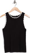 Halogen® Scallop Tip Sweater Tank