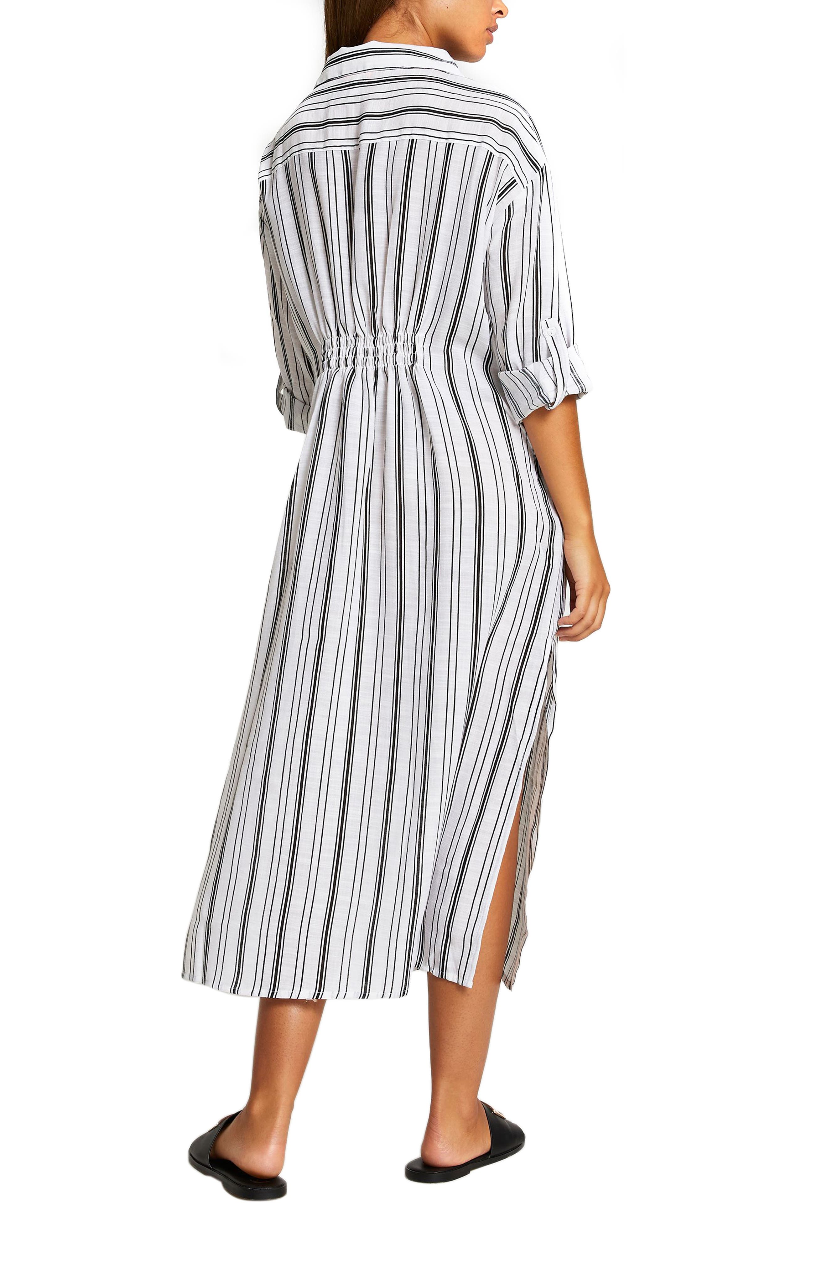 River Island Stripe Tie Front Cover-Up Dress (Women) | Nordstrom