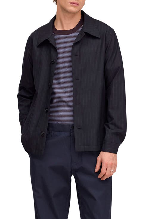 Zander Pinstripe Shirt Jacket