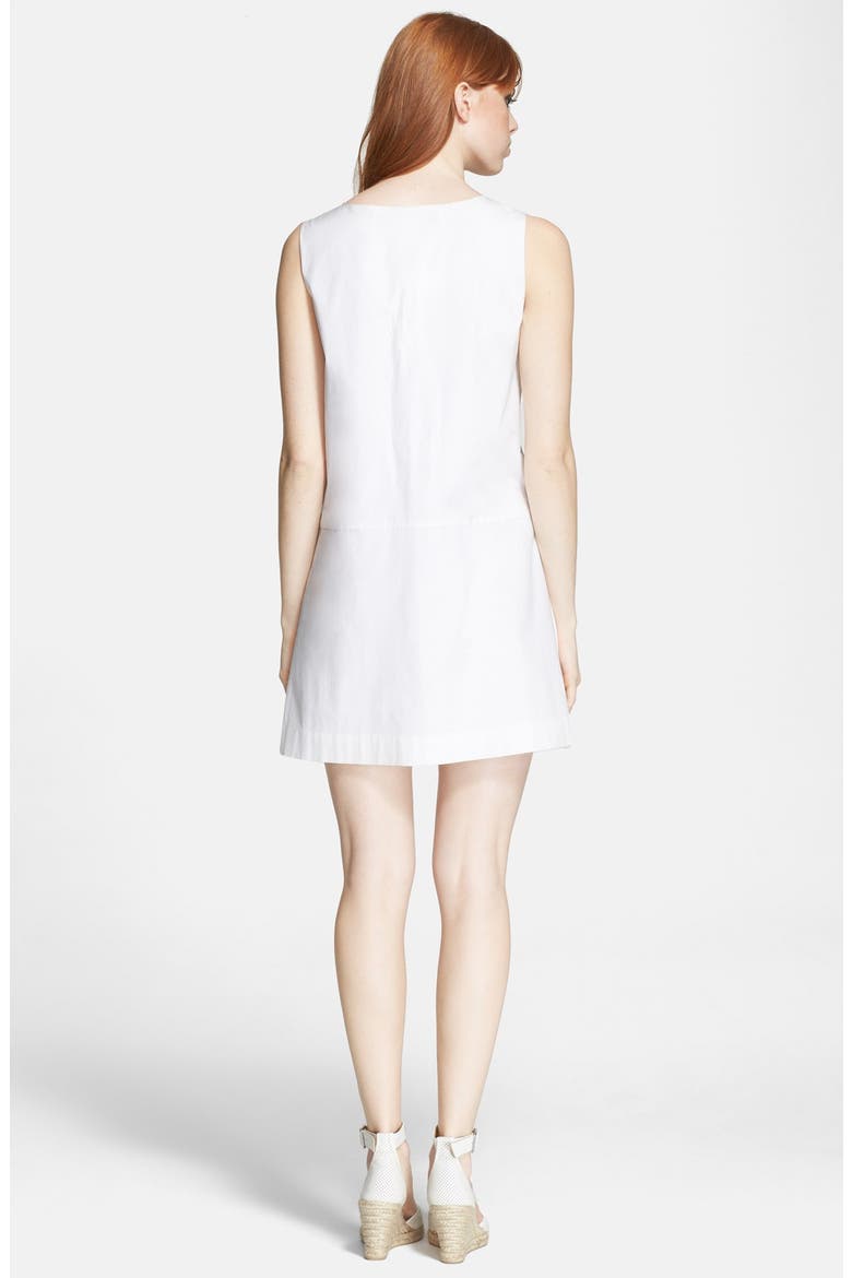 Pleated Shift Dress, Alternate, color, WHITE
