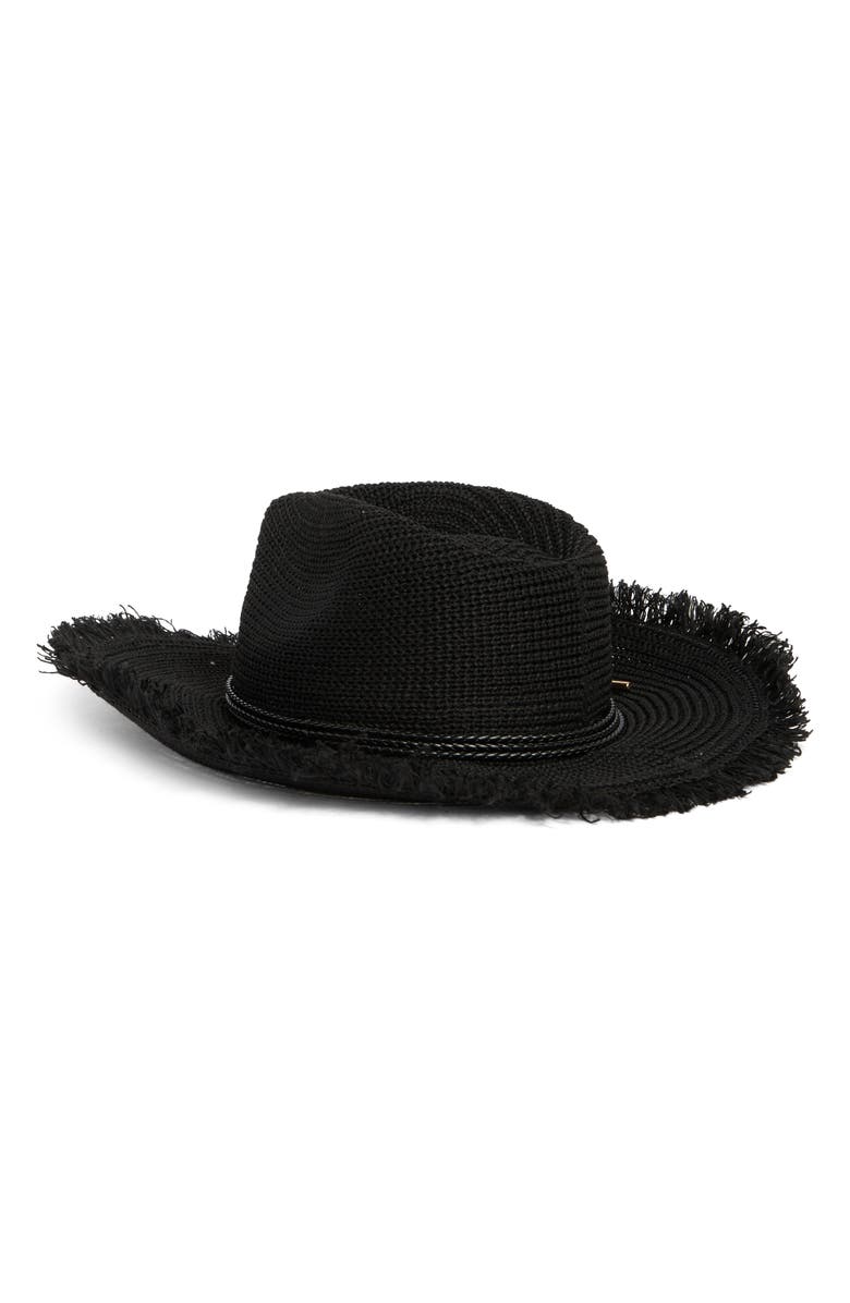 BCBG Packable Knit Cowboy Hat, Alternate, color, Black