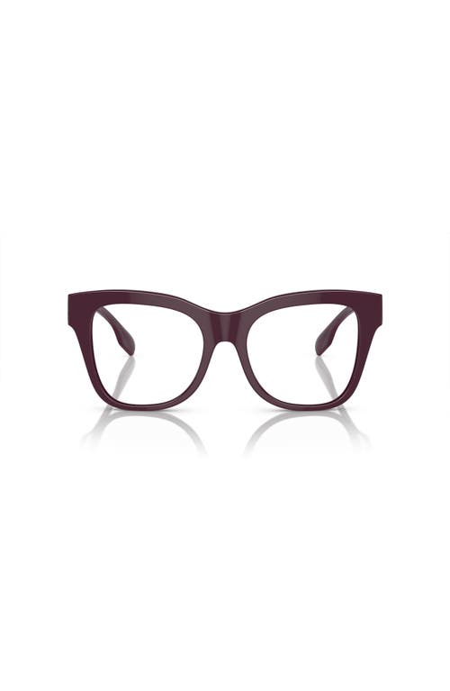 Burberry 52mm Square Optical Glasses In Burgundy
