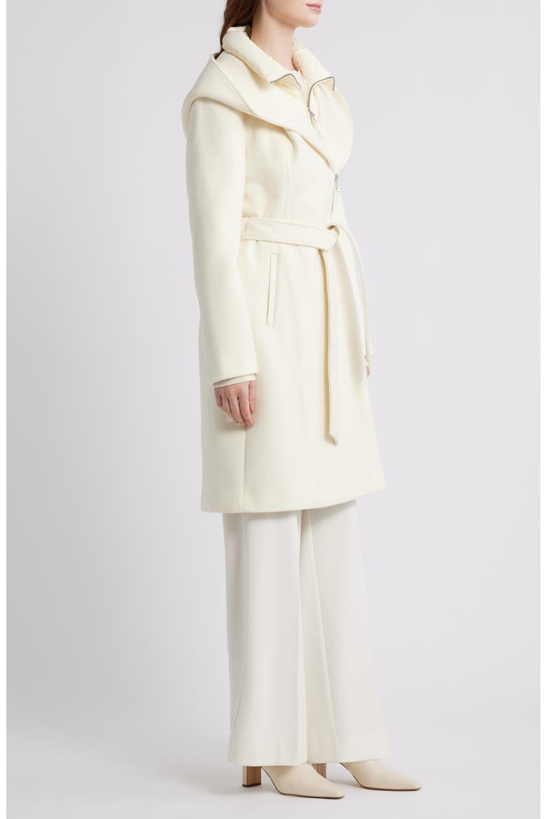 Shia-SLB 2-in-1 Double Face Wool Coat with Removable Bib, Alternate, color, CREAM