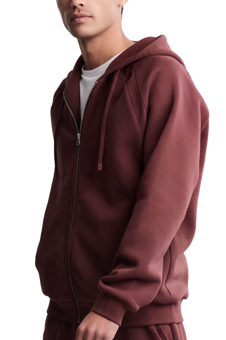 Fleece Zip Hoodie, Alternate, color, DEEP AUBERGINE