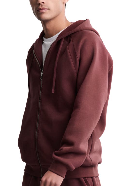 Barefoot Dreams Fleece Zip Hoodie In Burgundy