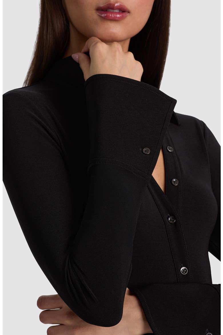 Freya Long Sleeve Nipped Waist Bodysuit, Alternate, color, BLACK