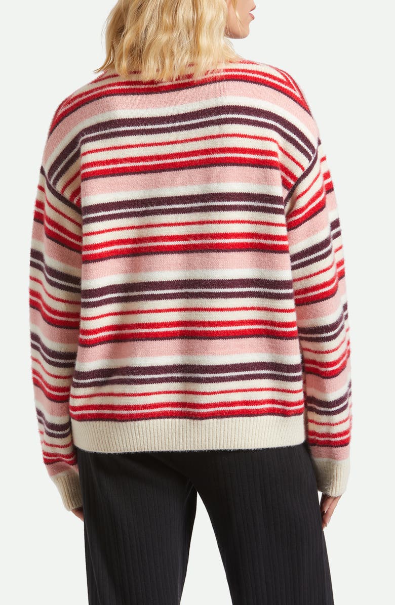 Brixton Cozy Stripe Crewneck Sweater, Alternate, color, 