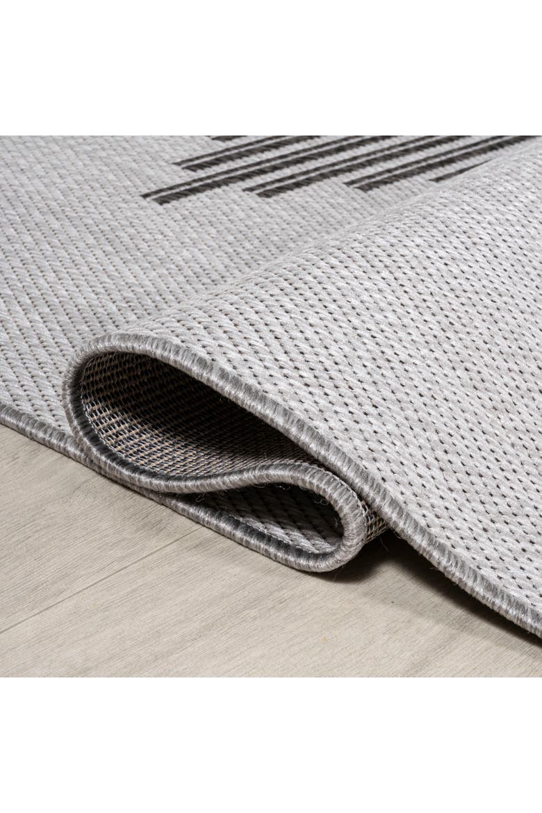Vinales Diamond Stripe Indoor/Outdoor Area Rug, Alternate, color, Light Gray/Black