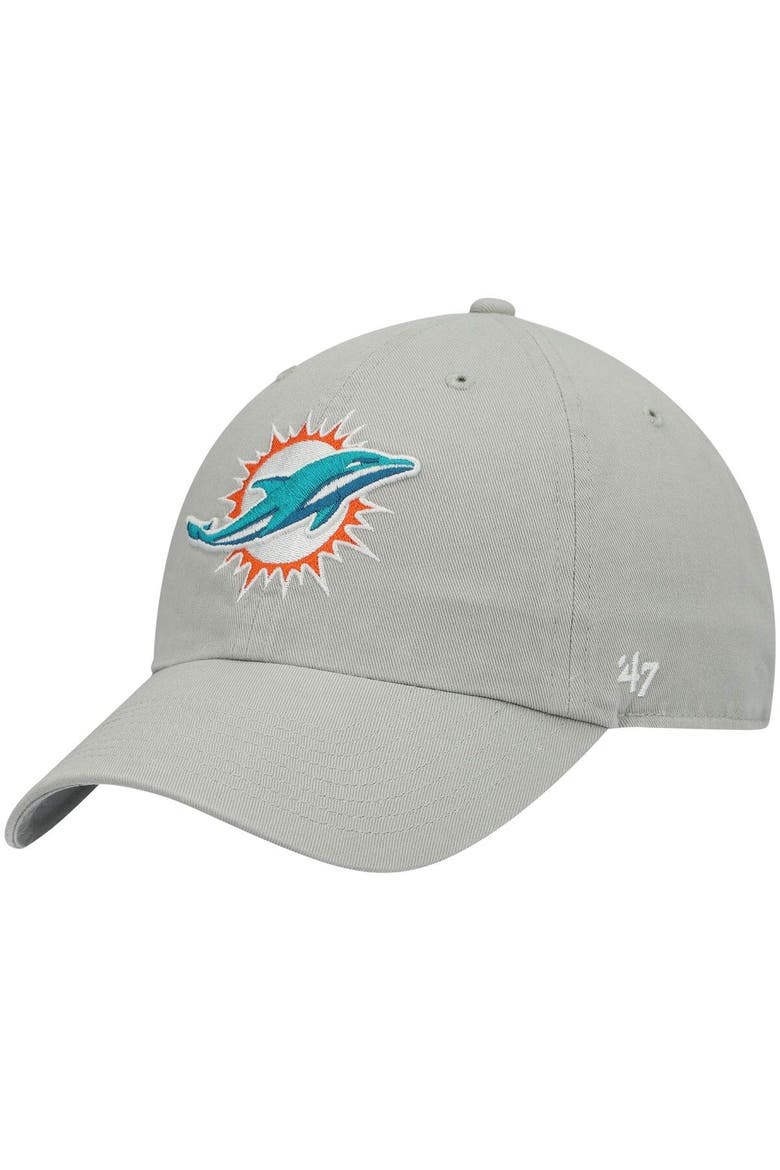 Men's '47 Gray Miami Dolphins Clean Up Adjustable Hat, Main, color, Gray