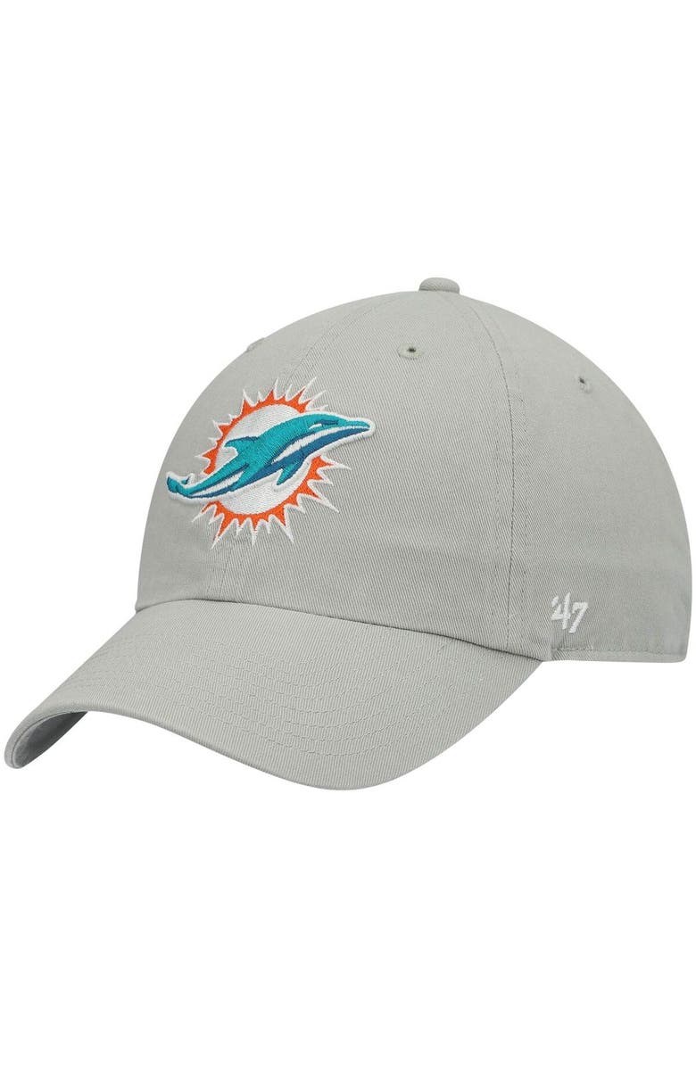 '47 Men's '47 Gray Miami Dolphins Clean Up Adjustable Hat, Main, color, Gray