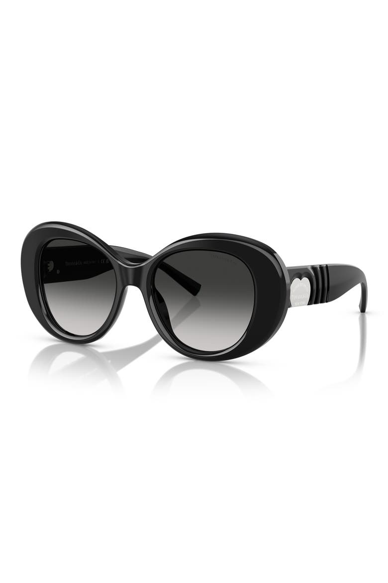 52mm Gradient Round Sunglasses, Alternate, color, BLACK